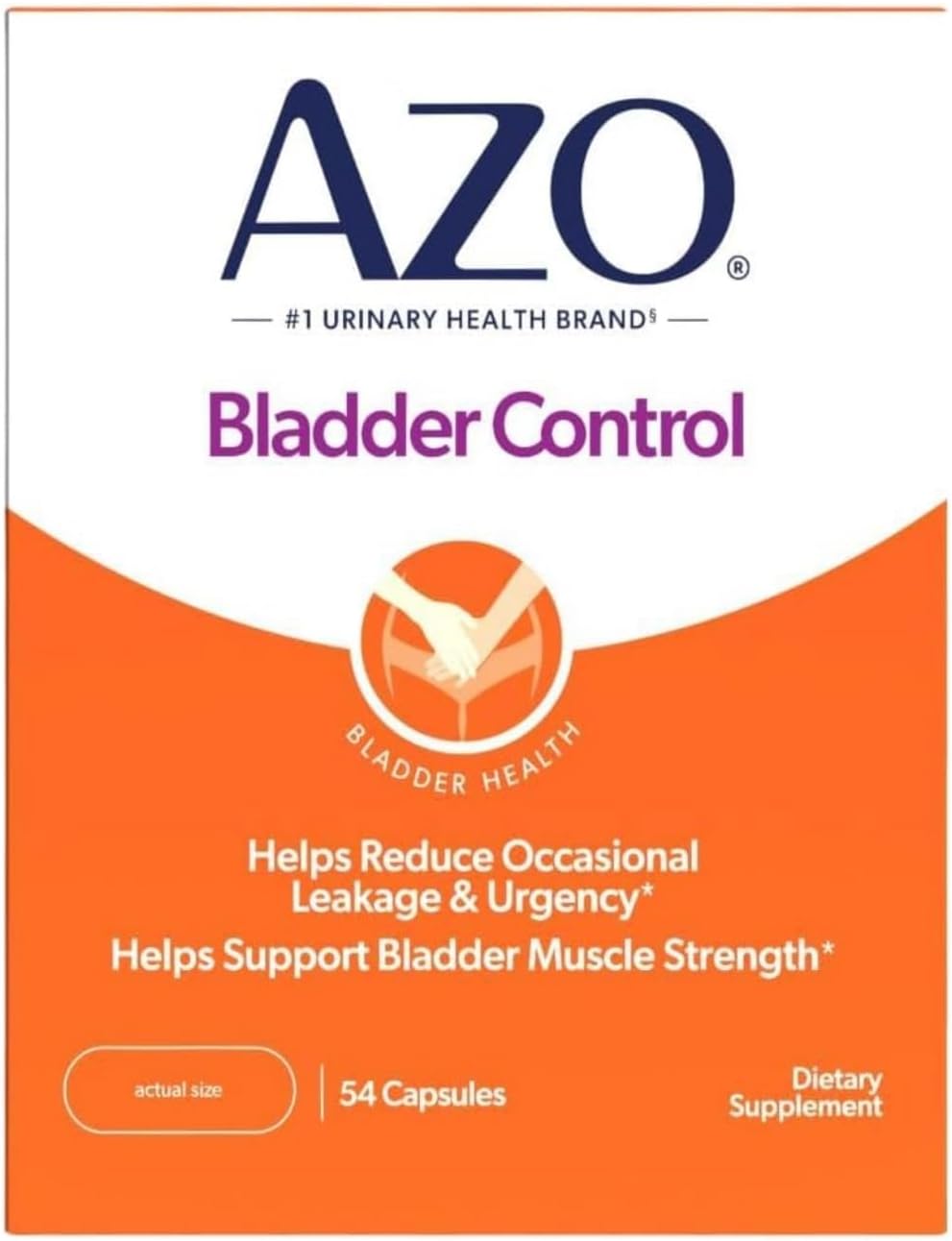 AZO Bladder Control with Go-Less daily supplement bottle front view