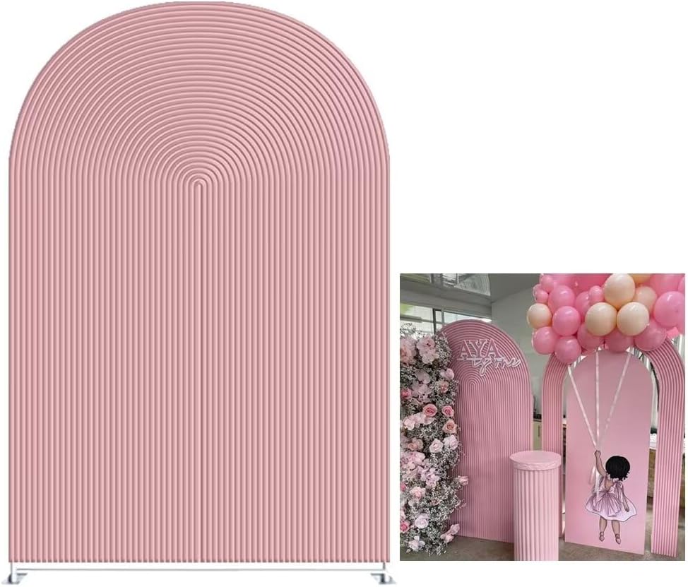 Brown Ripples Arched Frame Fabric Cover for Birthday Partied Double-Sided Stretchy Chiara Backdrops Arched Wall Stands Covers Arch Backdrop Cover 4x7ft - Image 10