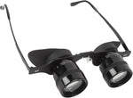 PUSOKEI hands free binocular glasses front view showing premium ten times zoom magnifying lenses
