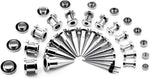 36PCS Ear Gauge Stretching Kit Stainless Steel Double Flare Alloy Tapers 3 In 1 Plugs Set Eyelet 14G-00G - Image 13