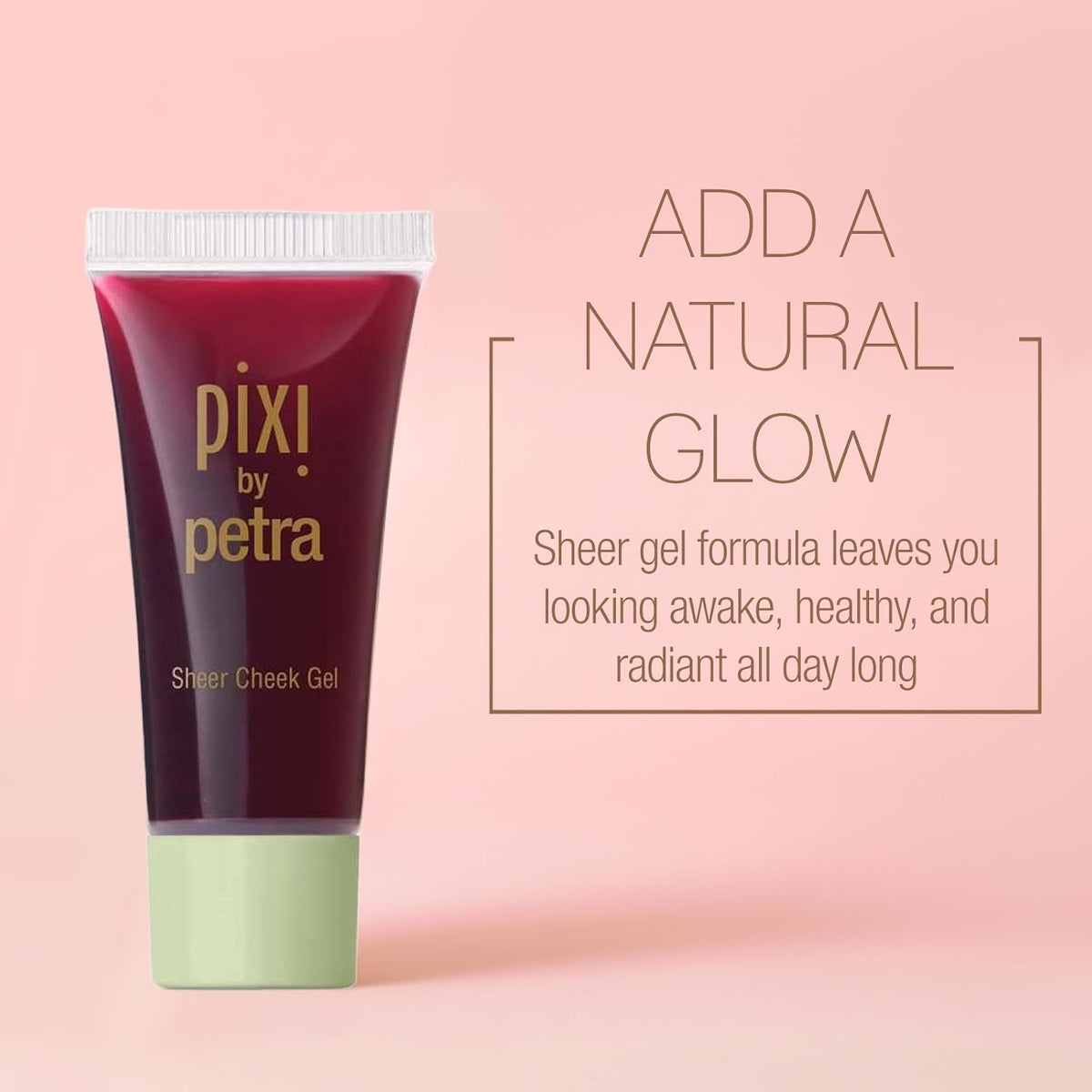 Pixi Sheer Cheek Gel Flushed liquid blush texture swatch