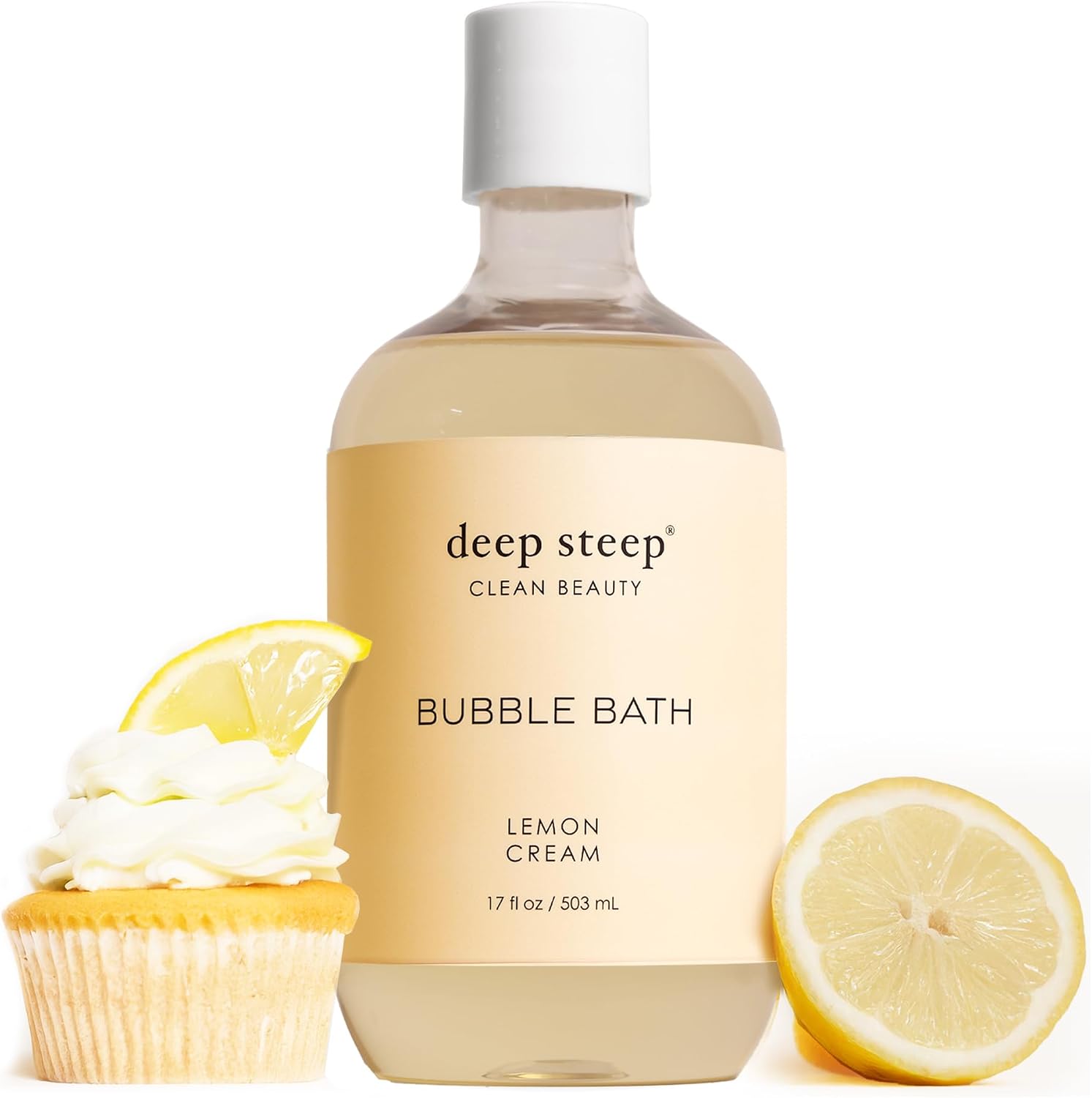 Deep Steep lemon cream bubble bath front view bottle
