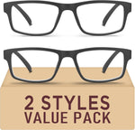 Kitchasy 2 Pack blue light blocking reading glasses front view