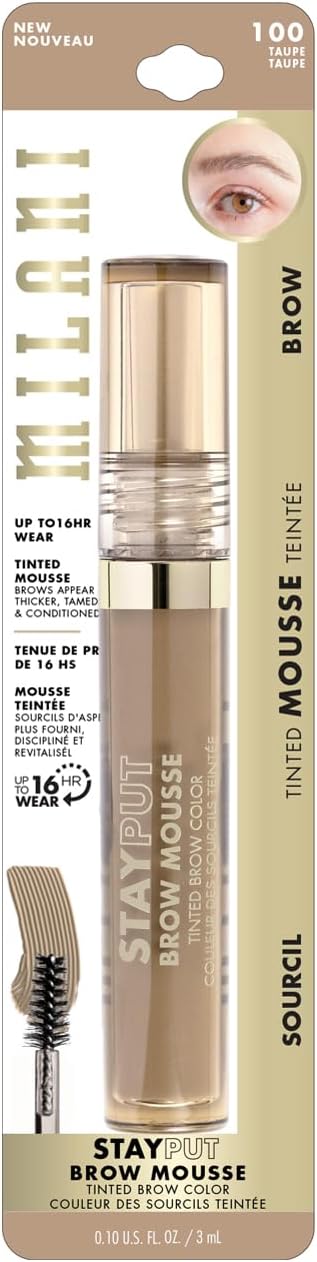 Smudge proof high pigment brow mousse formula texture close up