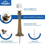 Homotek zinc die cast door stop baseboard mounting view