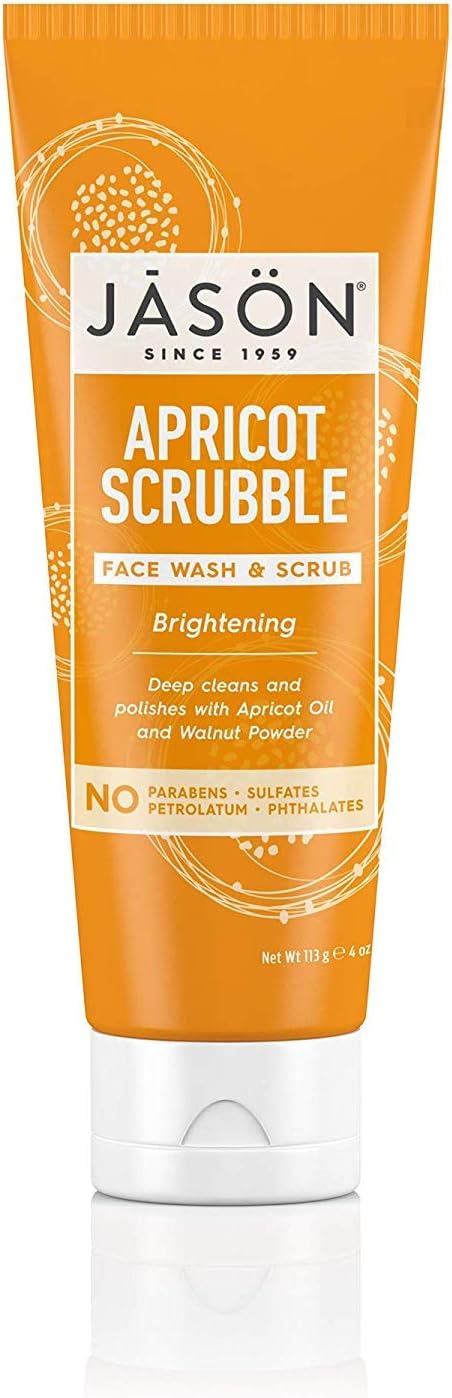 Jason Natural Brightening Apricot Scrubble Wash and Scrub, 118ml - Image 1