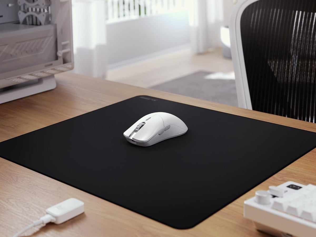 Glorious Model O 2 PRO white gaming mouse top profile showing 6 buttons