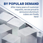 Midwest Tungsten Service aluminum cube side profile on office desk