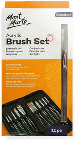 Mont Marte 11-piece acrylic brush set front view