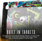 Franklin Sports kids mini hockey set packaging showing authentic USA imported toy details.