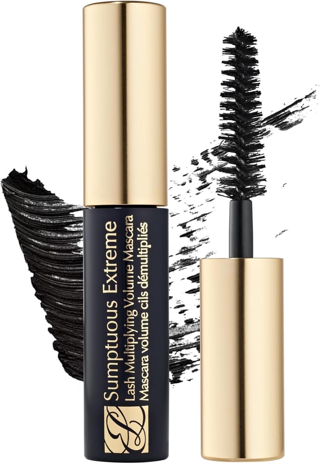 Estee Lauder mascara branding on gold tube
