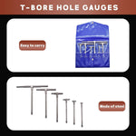 Spring-loaded contact plungers extended on the bore measurement tool