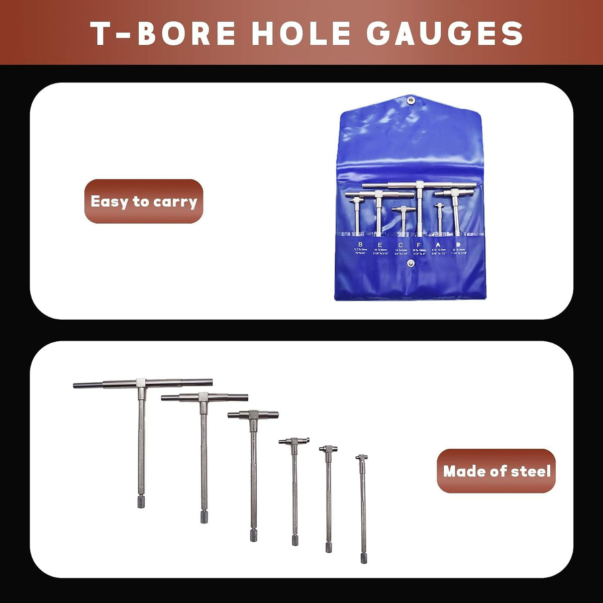 Spring-loaded contact plungers extended on the bore measurement tool