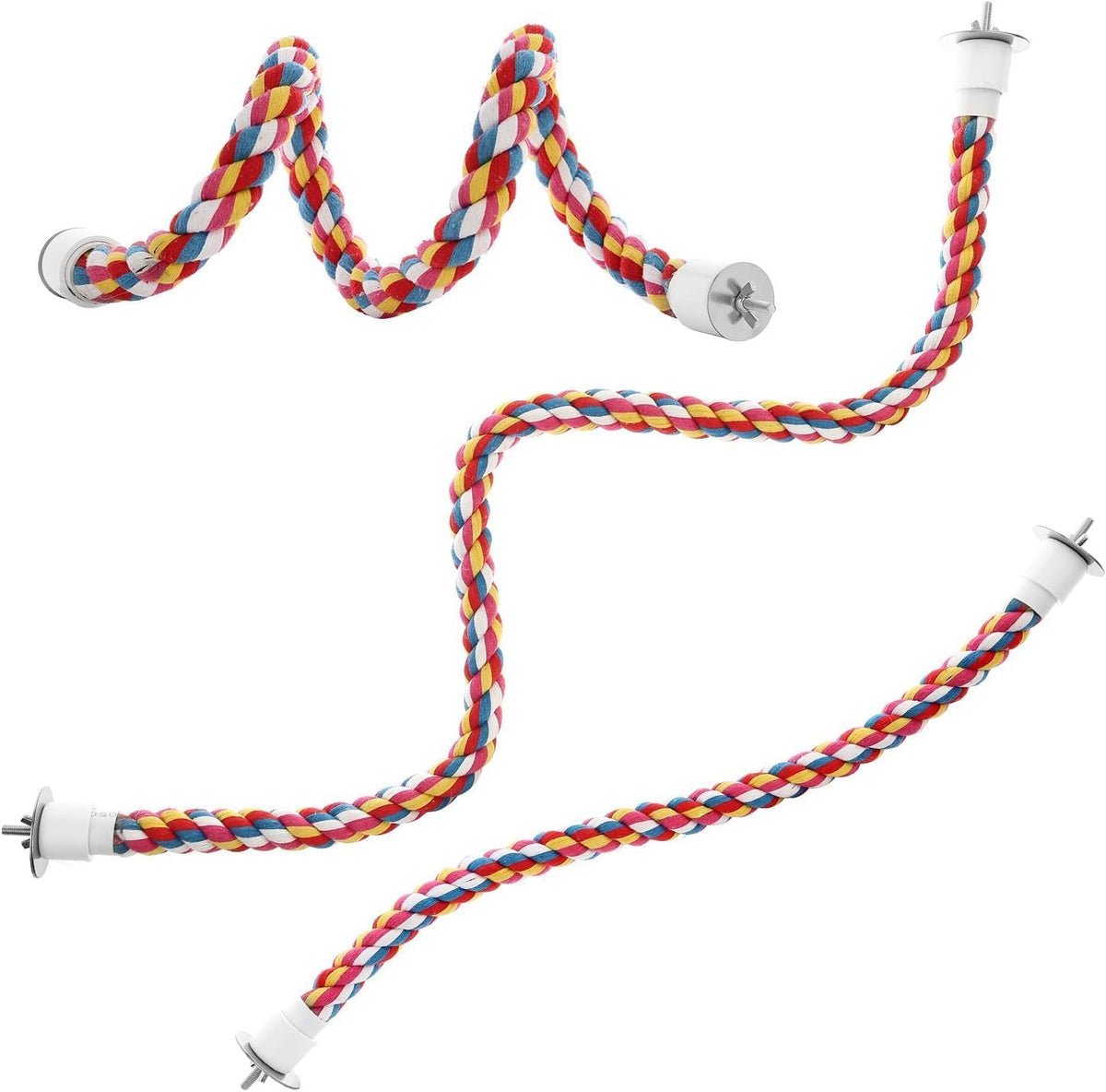 Jusney bird rope perch twisted into a spiral shape