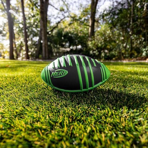 Nerf green junior football nine inch size side view