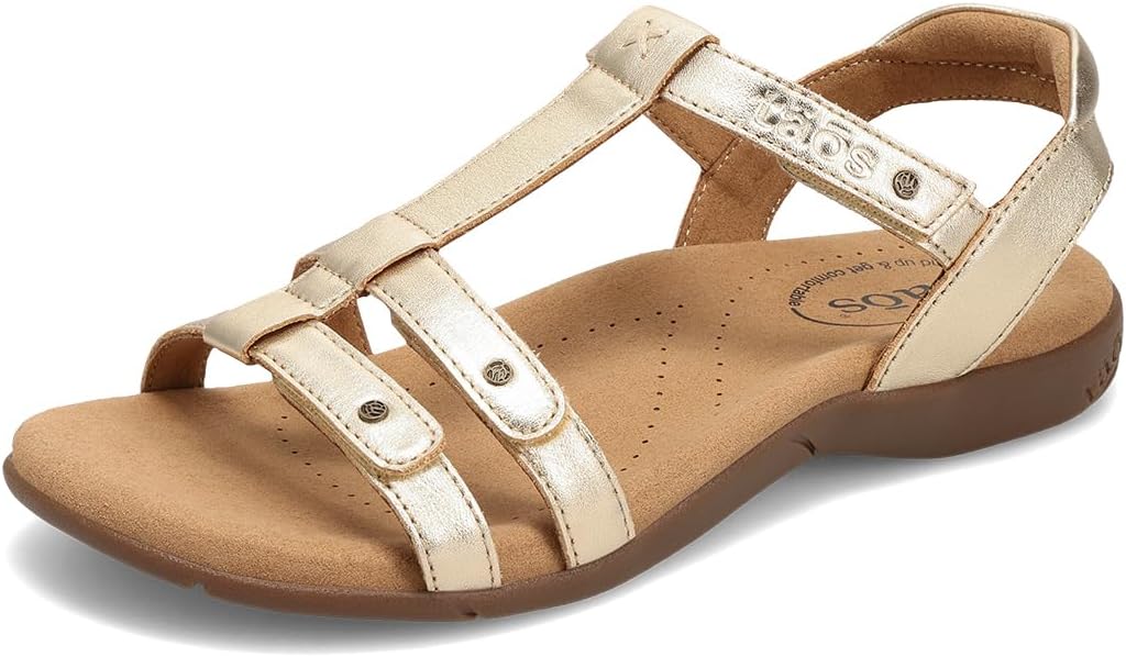 Taos Footwear Women's Trophy 2 Sandal footbed detail highlighting cushioning foam.