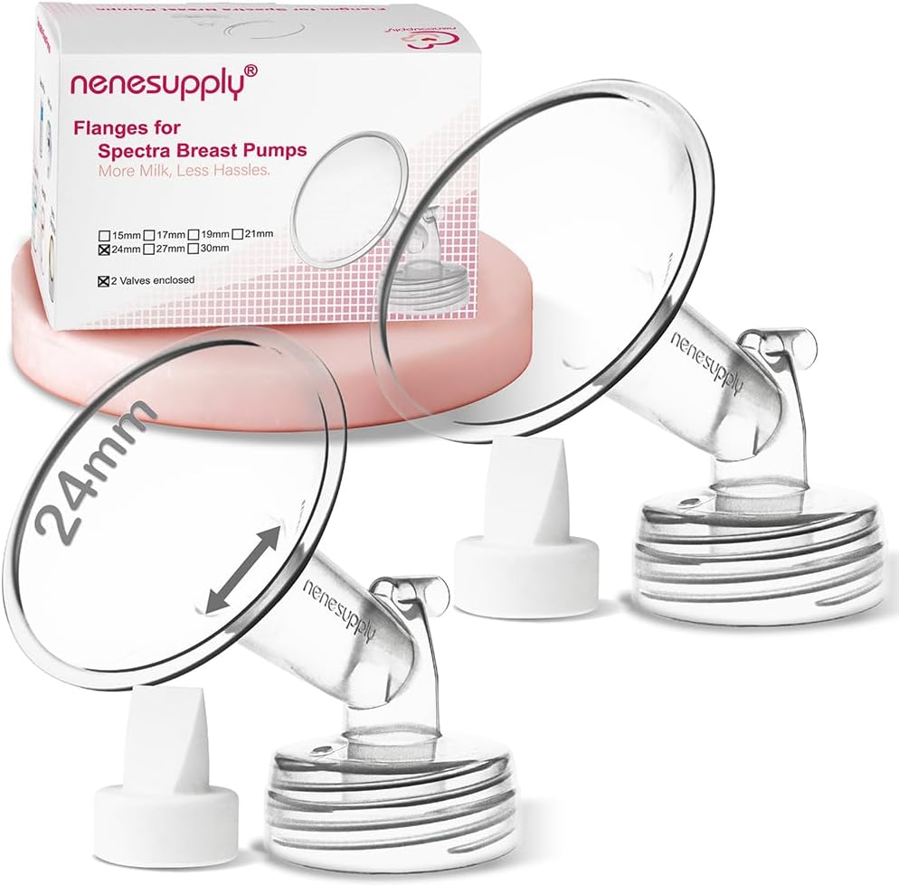 Nenesupply 21mm 2 pc Flanges Duckbill Valves Compatible with Spectra S2 S1 9 Plus Synergy Gold Breastpump Replacement to Spectra Pump Parts Flange Accessories Wide Mouth Work with Backflow Protector - Image 10
