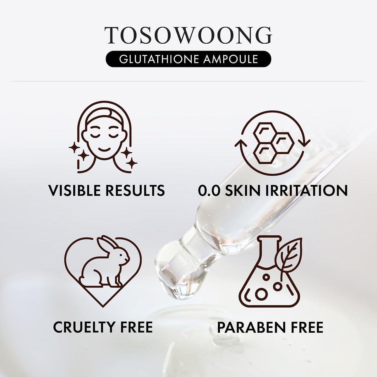 Fragrance free Tosowoong anti aging ampoule for skin elasticity and radiance