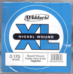 D'Addario XB160TSL USA made bass guitar string packaging reverse