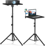 Facilife projector stand tripod front view showing the adjustable metal tray floor setup