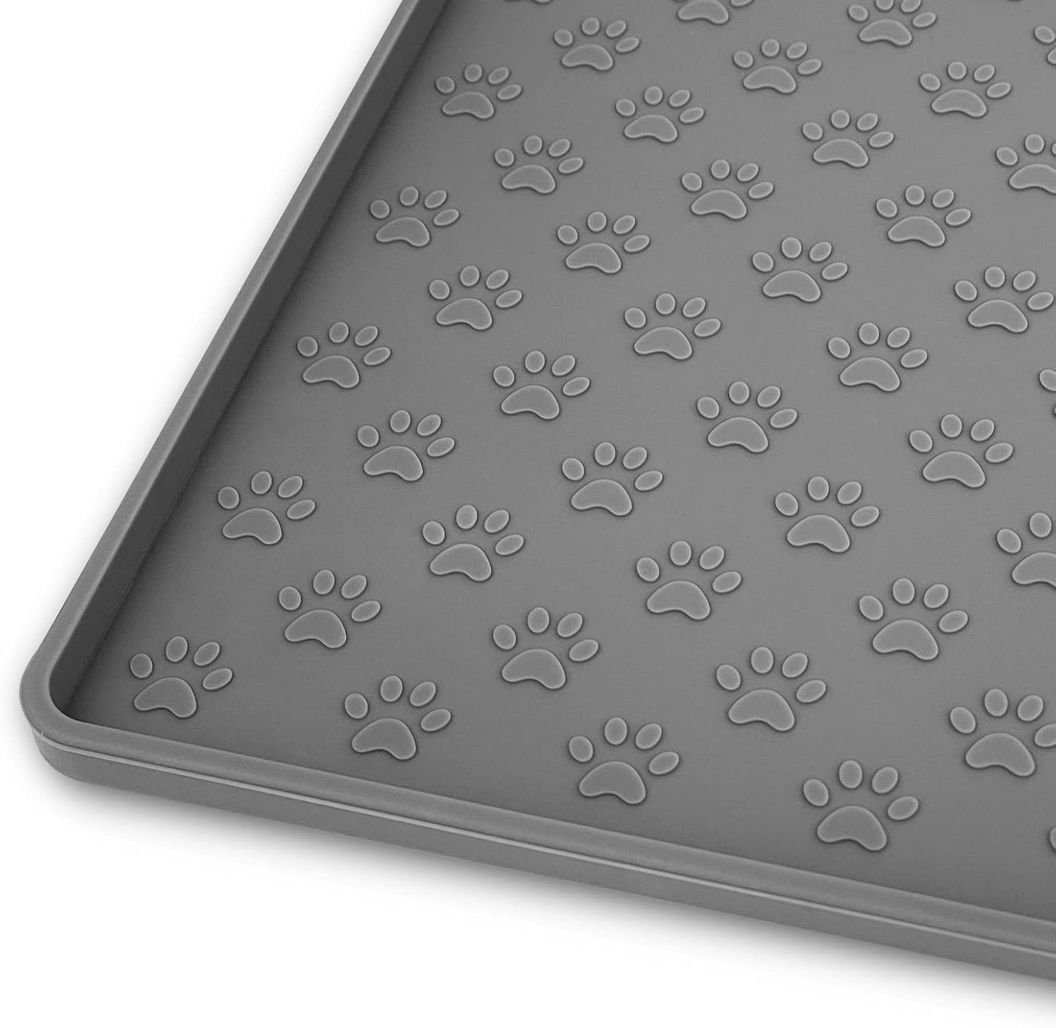 Ptlom grey silicone pet placemat front view for dogs and cats