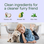 Alo unscented natural cat wipes showing biodegradable material and natural ingredients