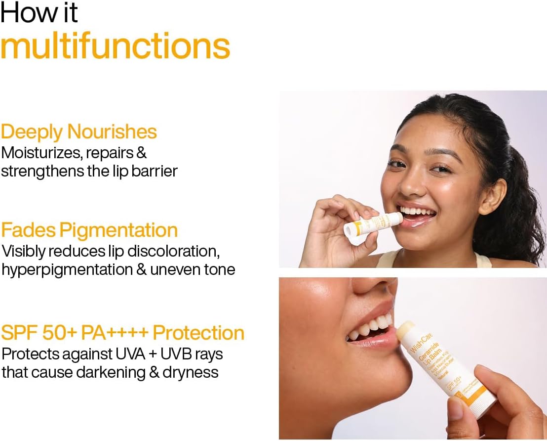 WishCare lip balm active ingredients highlight graphic