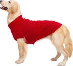 Mihachi classic cable knit dog sweater collar detail