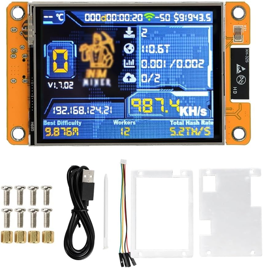 ESP32 Development Board Bitcoin Miner NerdMiner V2 ESP32 WiFi Bluetooth Dual-Core 240MHz MCU with 2.8" Touch Screen, Support Camera WiFi Image Upload for DIY Secondary Development Projects - Image 9