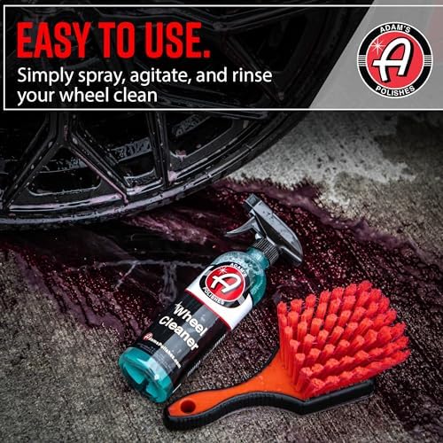 Professional car wash detailing set with Adam's Polishes wheel cleaner