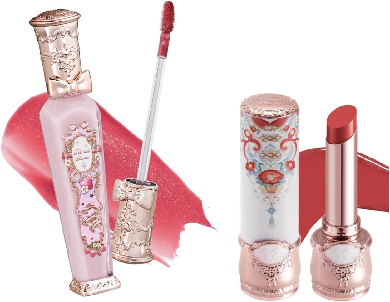 Flower Knows Butterfly Cloud Collar Glossy Lipstick front view of ornate packaging