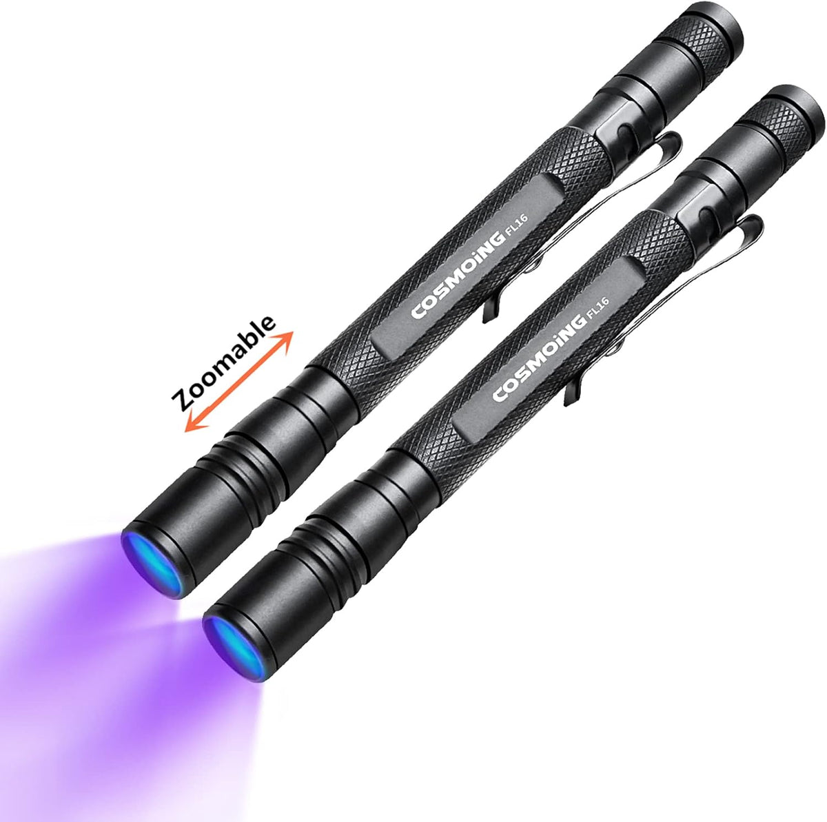 Cosmoing heavy duty pet stain detector showing the battery compartment for Triple-A batteries