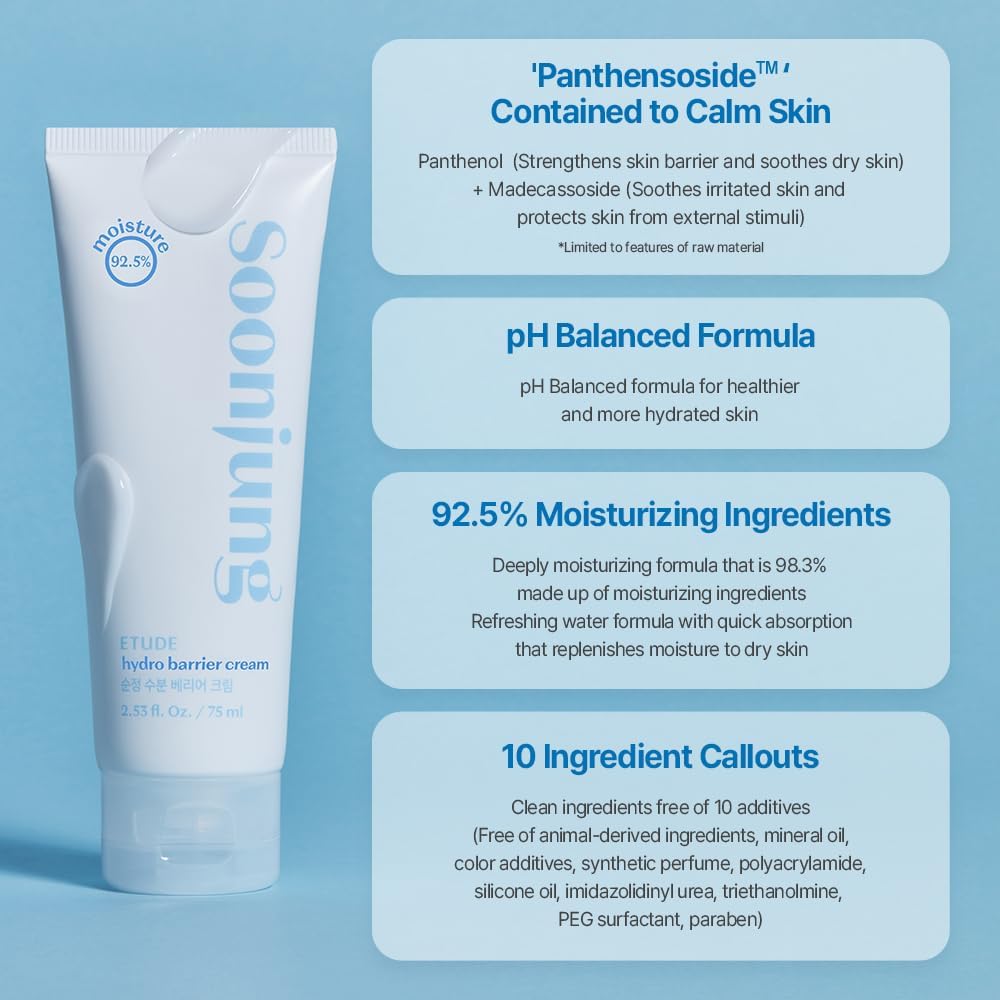 ETUDE SoonJung hydrating gel face cream applied on face for skin barrier repair