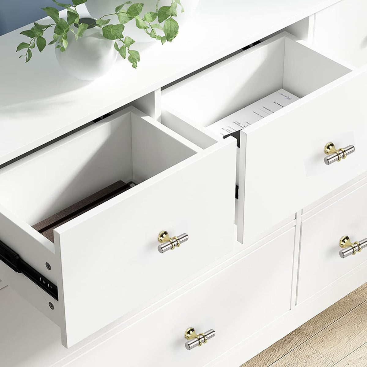 Leulan 10 pack cabinet pulls displayed with mounting screws