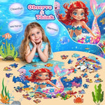 Full size one to one scale assembly guide poster included with mermaid puzzle