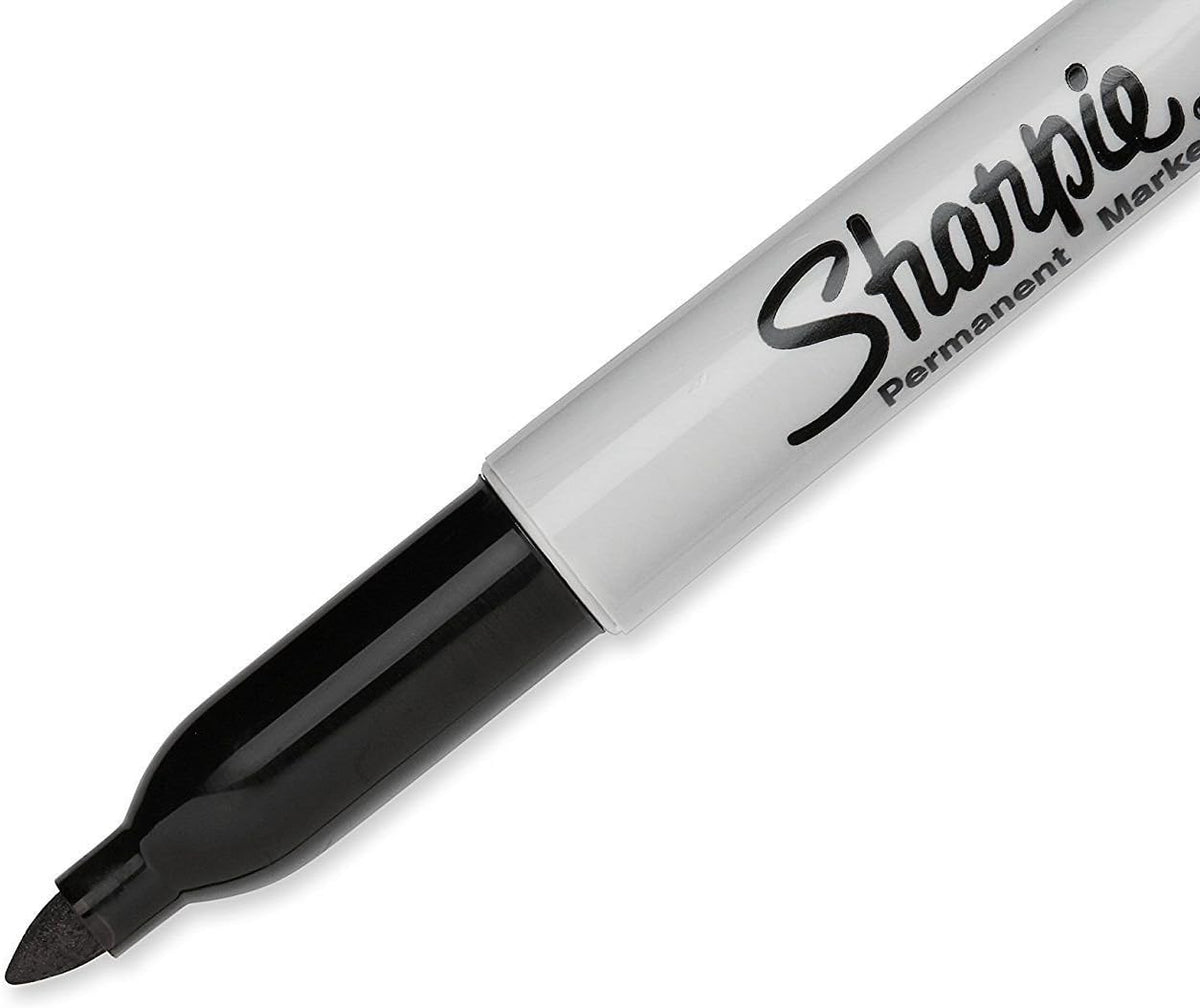 Sharpie black markers pack of six back view details