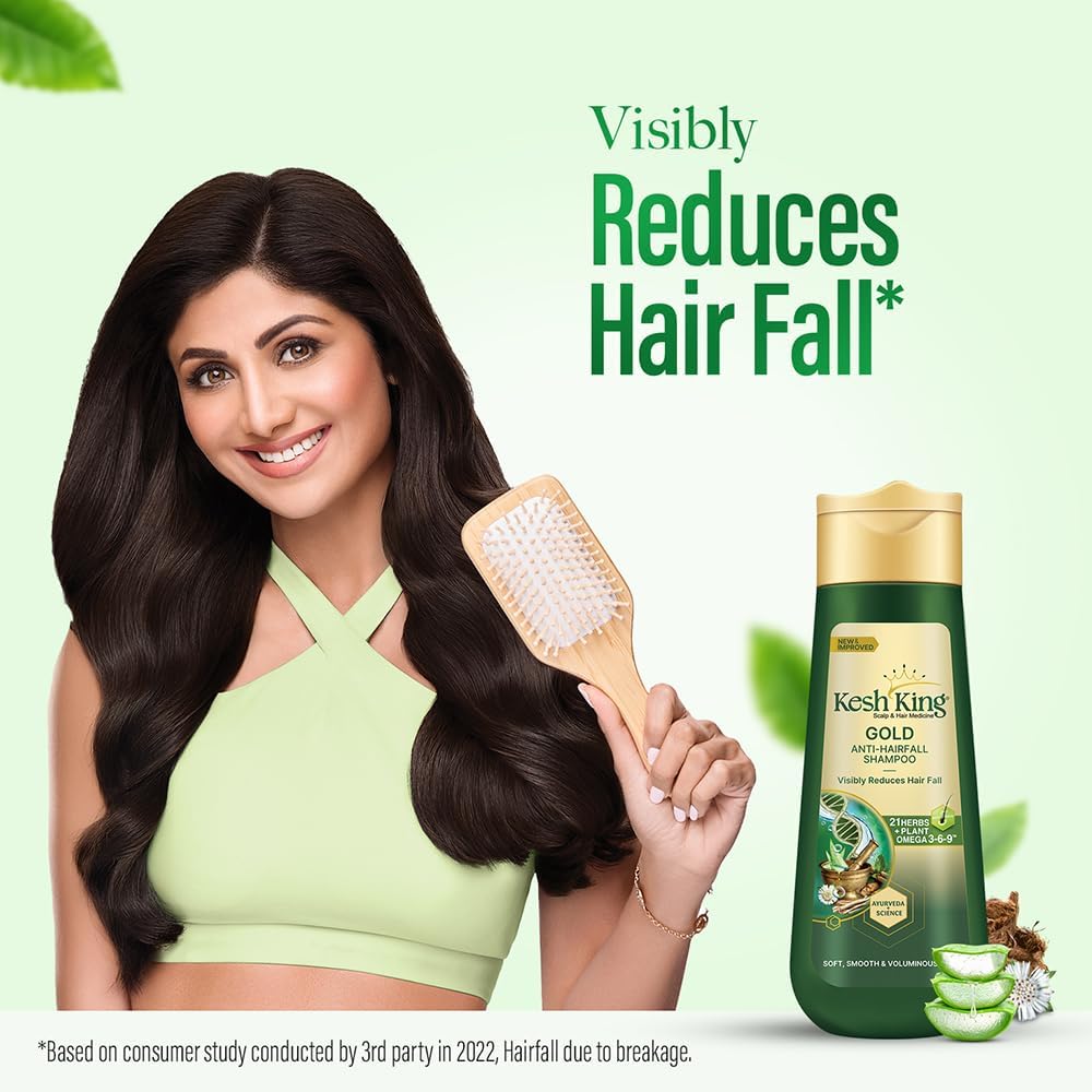 Kesh King gold shampoo side profile with cap