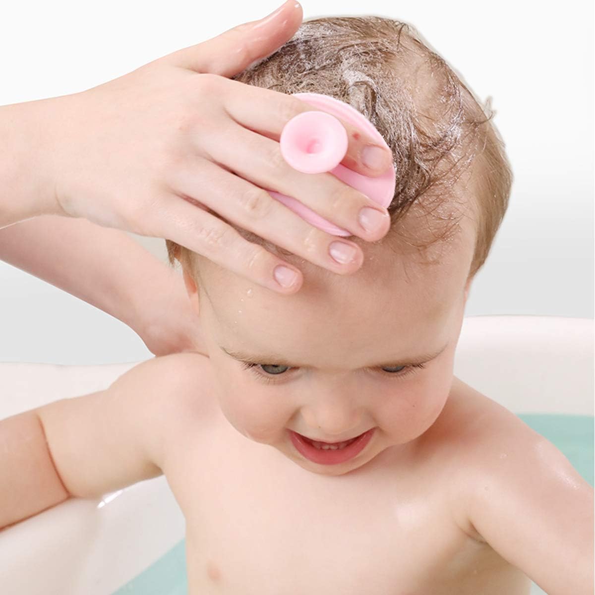 MR LION exfoliating brush showing ergonomic finger grip handle