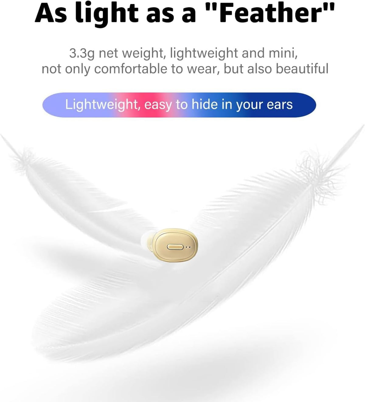 SYSFUN mini invisible in-ear headphone side angle