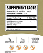 BulkSupplements Reishi Mushroom Extract Powder 1kg bulk bag