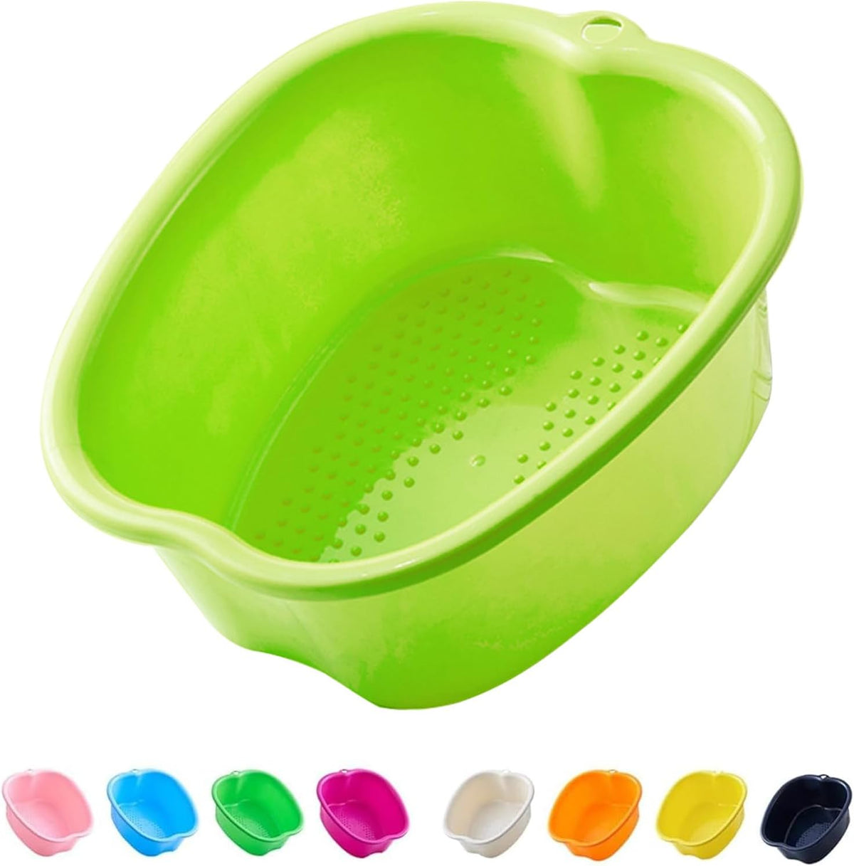 Axlofo large plastic foot soaking bath basin in apple green front view