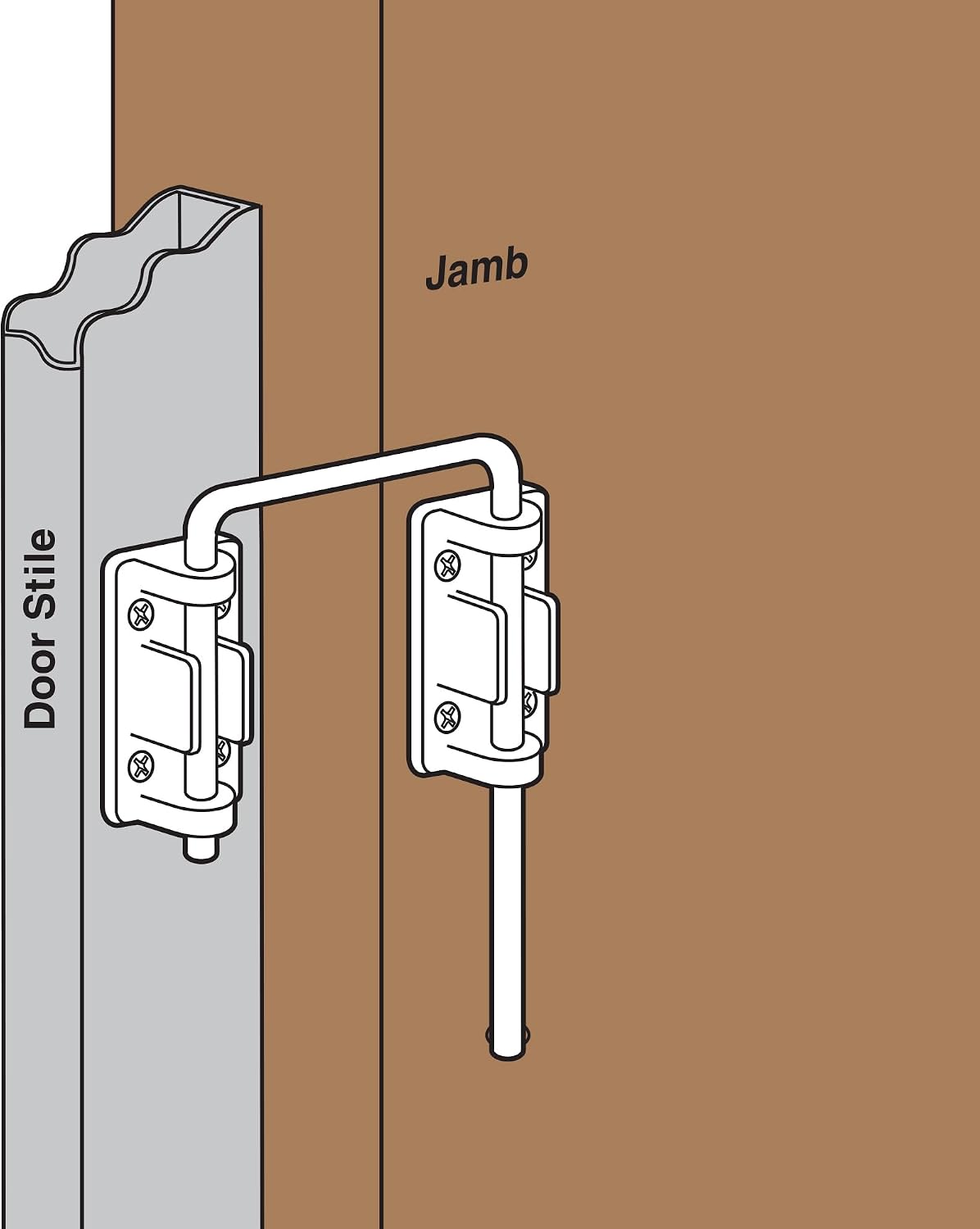 Childproofing sliding glass door with high mounted loop lock