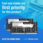 TEAMGROUP Elite DDR4 32GB RAM stick close up label