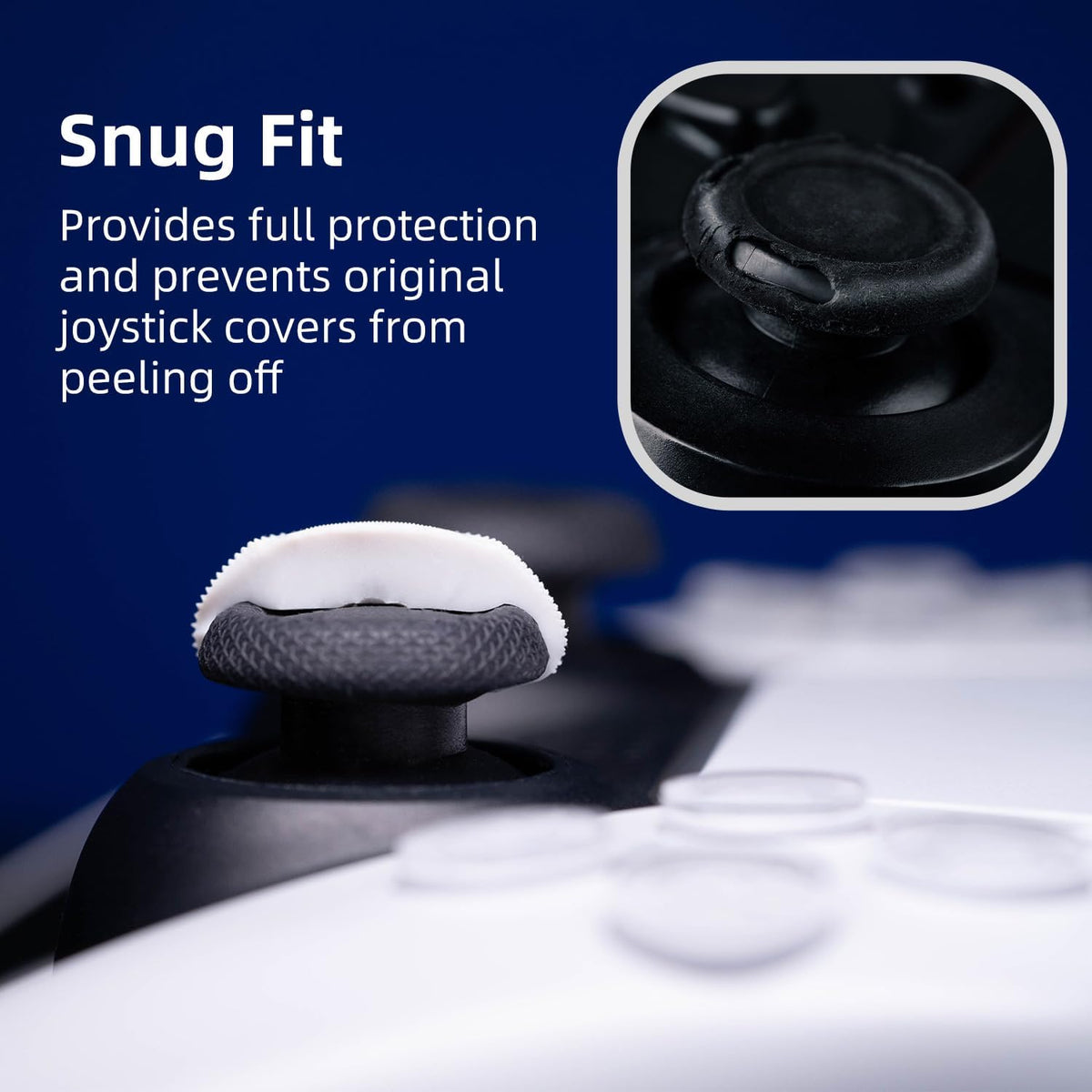Black Convex Thumb Grip Caps Close Up Surface Texture