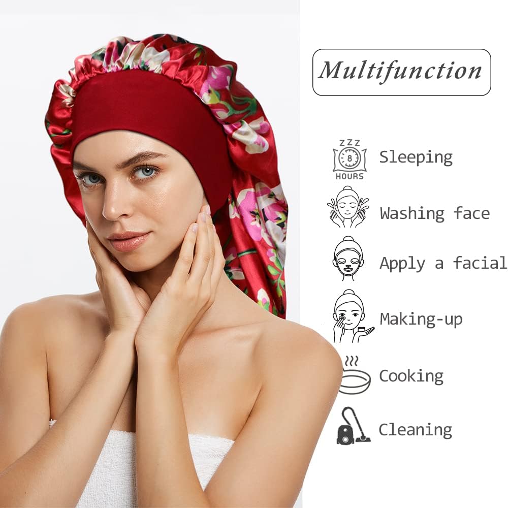 Oumrote hair bonnet showing wide elastic band