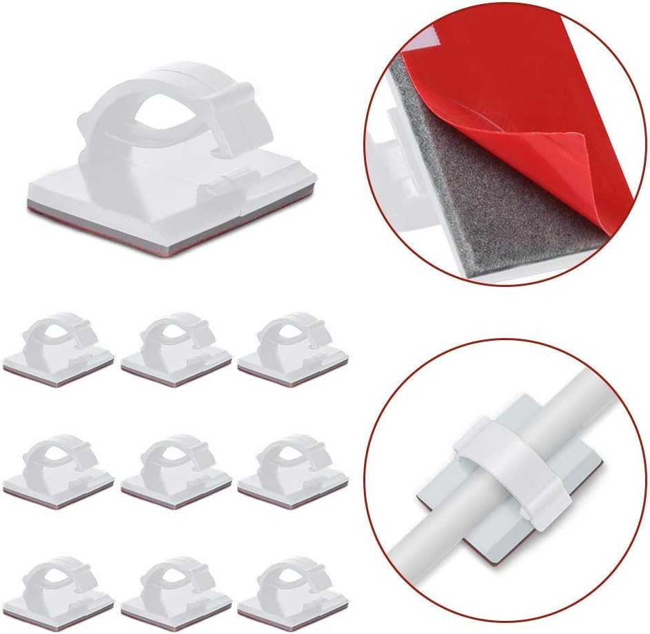 30PCS Self Adhesive Cable Clips with 3M Strong Wire Holders Cord Organizer - Image 2