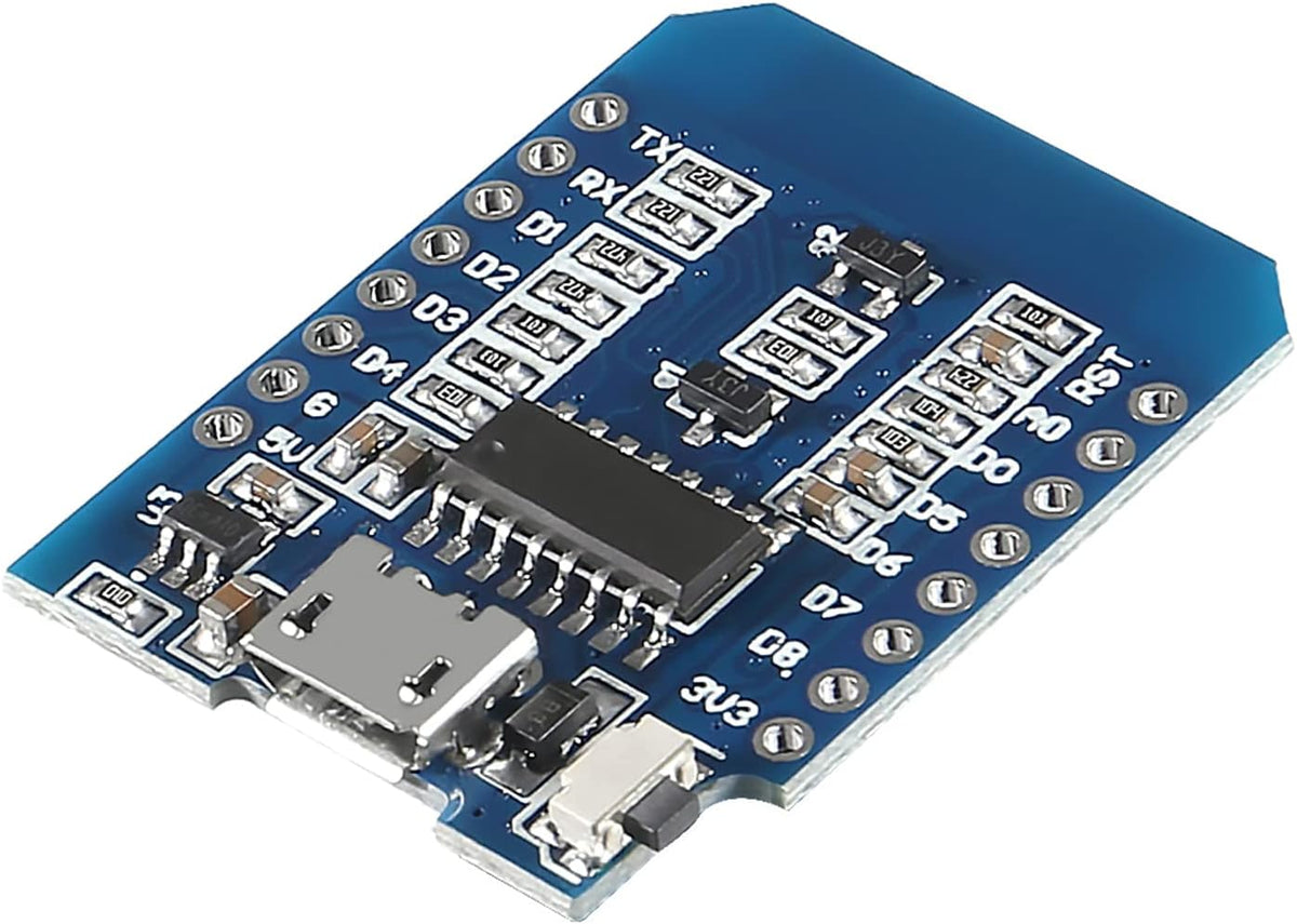 Coliao D1 Mini development board close up of circuit components