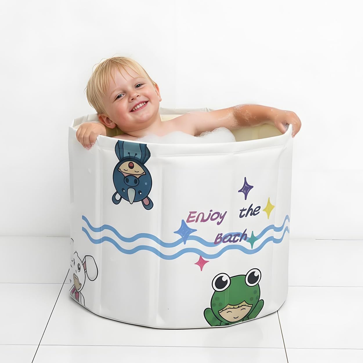 Wavyease portable foldable bathtub for toddlers front view