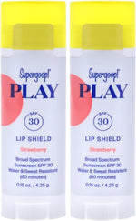 Supergoop water resistant lip balm in hand