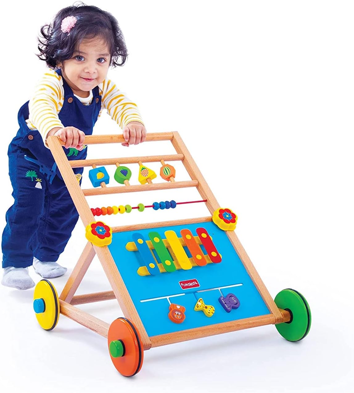 Giggles Funskool Activity Walker for Baby, Learning Toy for Kids with Xylophone, Animal Maze, Counting Beads & Shape Spinner, Build Motor Skill & Encourage Walking, Gift for Infants, Ages 9+ Months - Image 1